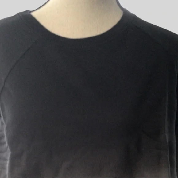 ❌DONATED❌Black French Terry Ombré Dip Dyed Raglan Sleeve Top - Picture 5 of 10